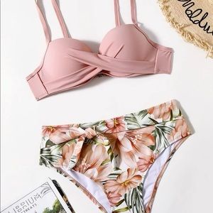 Floral knot bikini swimsuit